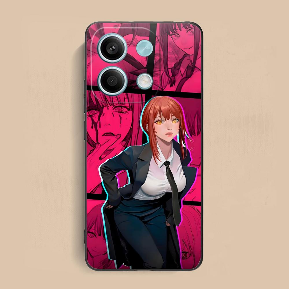 Chainsaw Makima Phone Case for Xiaomi Redmi Note 14 13 12 11 A5 3 2 1 Pro Plus 4G 5G Colour Printing Pretty Cover Smartphone