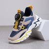 Children's breathable dad shoes autumn boys' shoes leather shoes new mesh sneakers button medium and older shoes