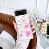 For Samsung Galaxy Z Flip 4 3 Flip4 Case Transparent Glitter Real Flower Clear Shockproof Protective Hard Back Cover Accessories