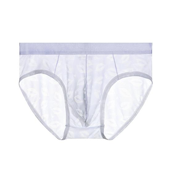 Men Briefs Thin Low Waist Breathable U Convex Solid Color Anti-septic Underwear Elastic