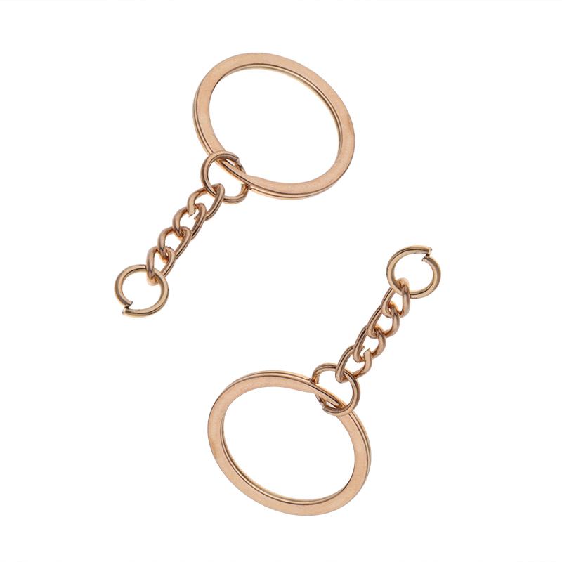 10pcs/lot Flat Key Chain Key Ring Keychain Long Round Split Keyrings Keychain For Jewelry Making Accessories Wholesale