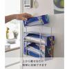 Yamazaki Magnetic Freezer Bag Holder, Tower, White, Approx. 7.7" W x 4.3" D x 9.8" H, Tower, Plastic Bag Storage, Magnetic, Tissue Case, 5048
