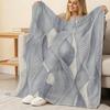 Hemmed Fleece Blanket, Minimalist Geometric Soft Cozy Warm Throw Ideal for Home, Couch, Napping, Christmas & Halloween!