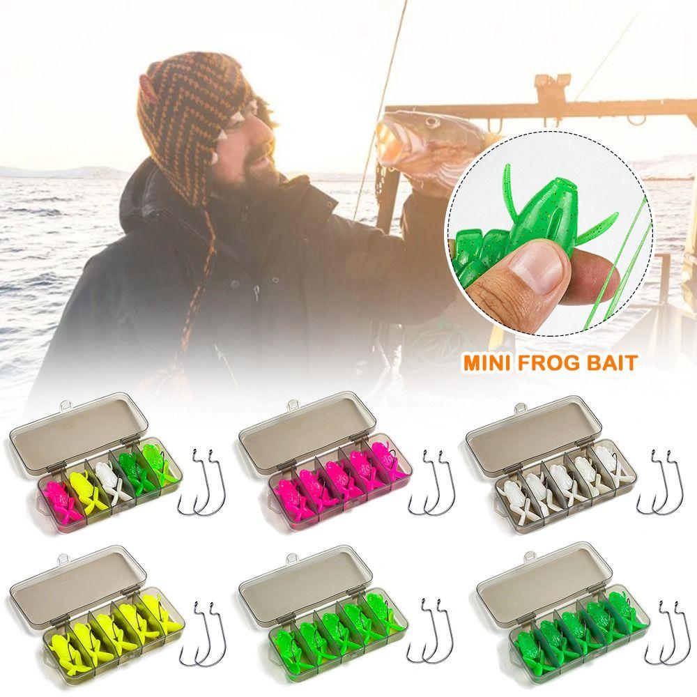 5pcs Simulated Fake Bait TPE Soft Frog Fishing Lures Mix Color 5g 10g Mini Frog Bait Jigging with 5pcs Hook Fishing Gear Product