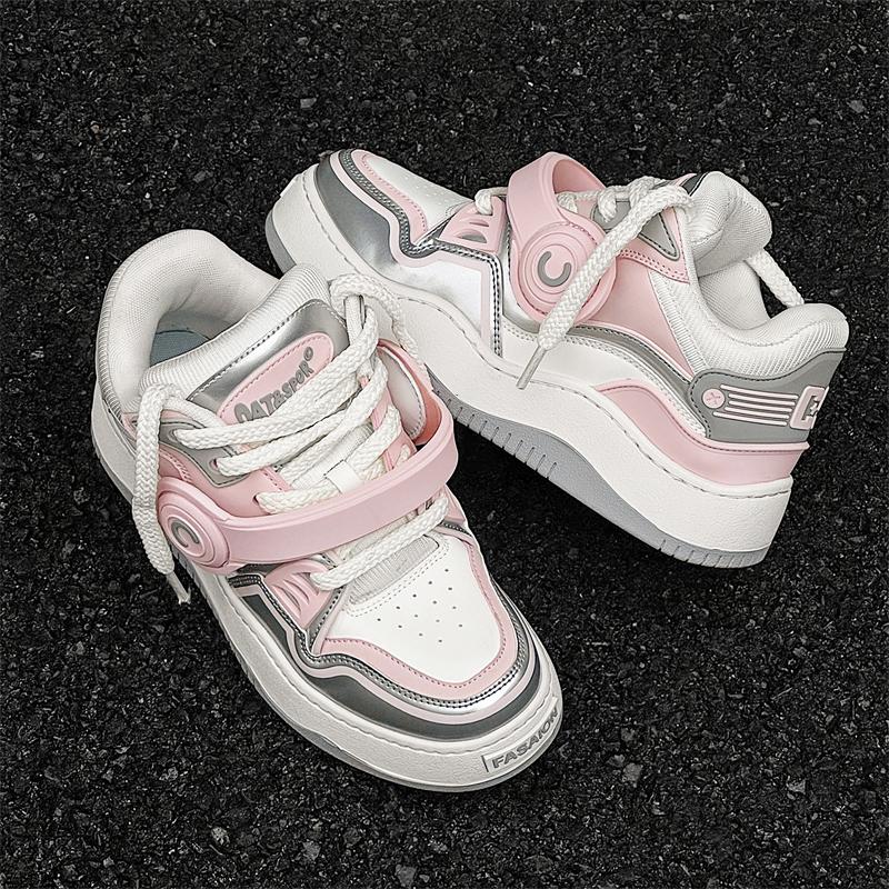 

Golden Sapling New Flat Platform Skateboarding Shoes Men Fashion Unisex Leisure Sneakers Couple Trendy Tide Leather Shoe Women 43 розовый