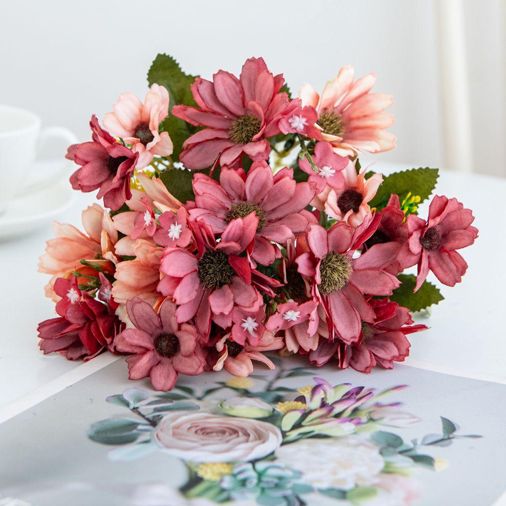 1/3pcs Silk Artificial Flower Daisy Christmas Wedding Bridalbouquet Home Vase Outdoor Garden Bonsai Festival DIY Gift Decoration