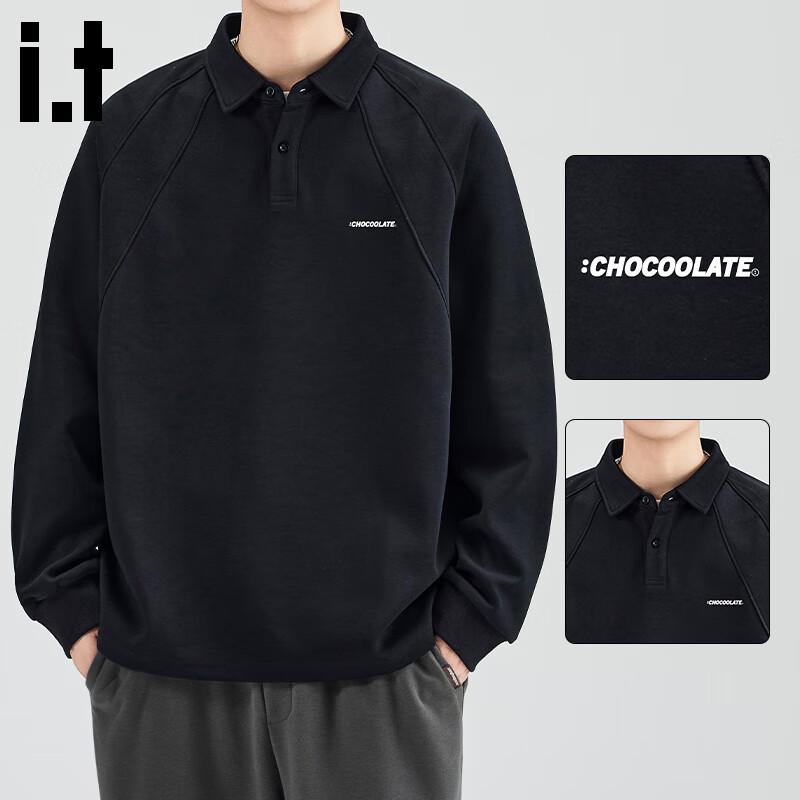 

CHOCOOLATEit Men s Loose Fit Polo Collar Sweatshirt 3XL
