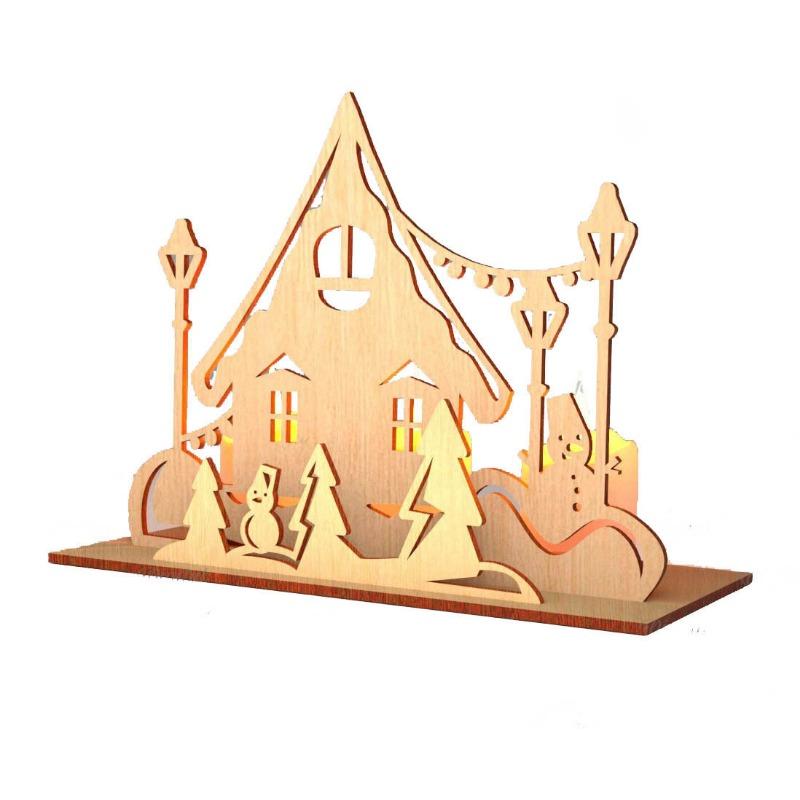 

Рождественская сцена Набор подсвечников Рождественская настольная лампа Деревянная подставка для свечей Настольное украшение Украшение для дома и окна Width 20 * Height 17.8 * Depth 10 cm