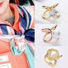 Pearl Brooch: Minimalist Silk Scarf Buckle Ring - Versatile Fashion Accessory