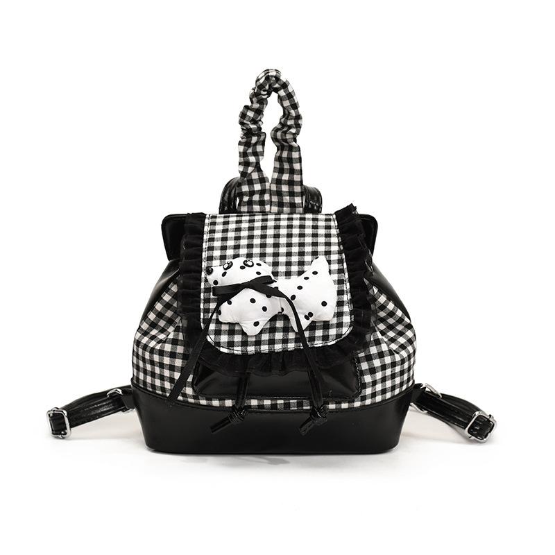 Plaid Backpack Women's New Fashion High-end Texture College Student Travel Backpack Commuter Handbag