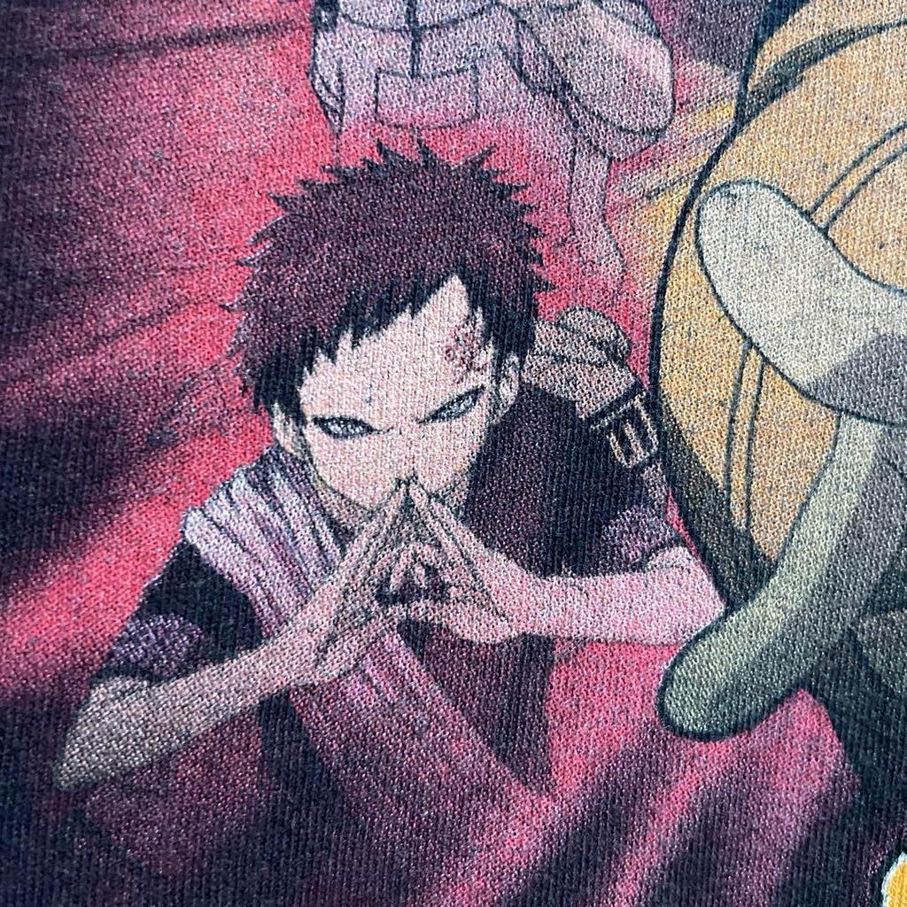 [USED] Vintage 2000s Naruto Gaara Short Sleeve Shirt, Anime, Manga, Black (5)