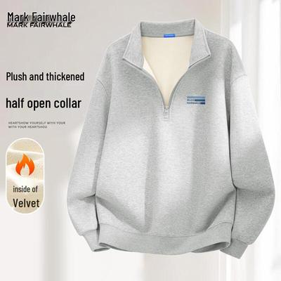 Mark Fairwhale Herren Fleece Half-Zip Stehkragen Sweatshirt