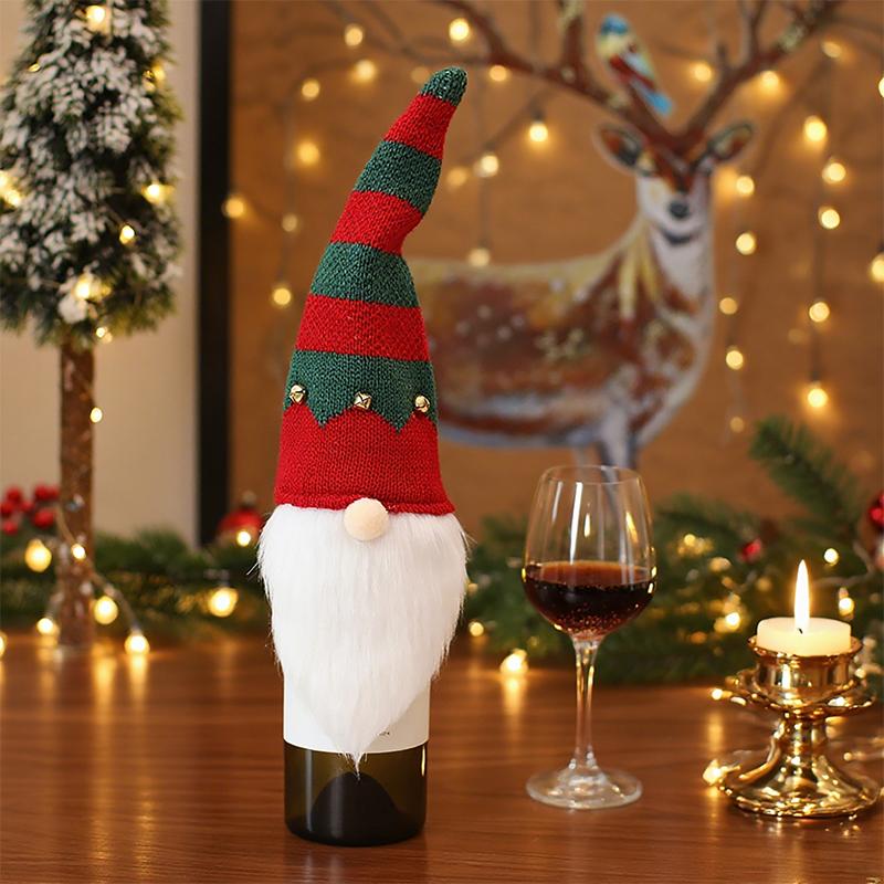 1PC Champagne Decoration Christmas Decorations Wine Bottle Bag Cute Santa Claus New Year Multiple Options Available