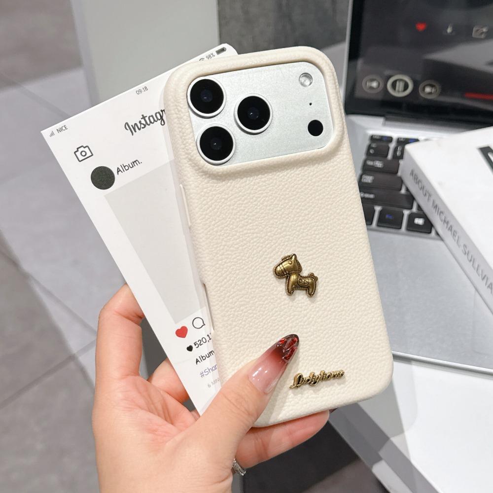

Fashion Pony leather stripe case For iphone 17 Air 16 15 14 13 12 Pro Max 17 Pro shock-proof protective Shockproof Cover For iphone12Pro