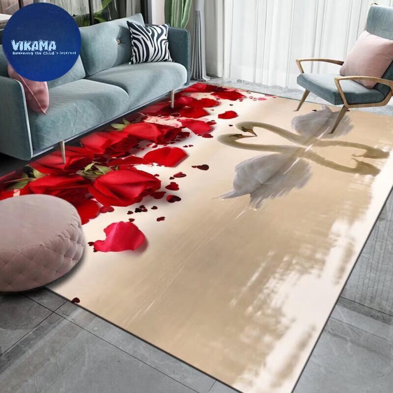 Modern Simple Crystal Pile Home Decorative Carpet Bedroom Bedside Rug Doormat Machine Washable
