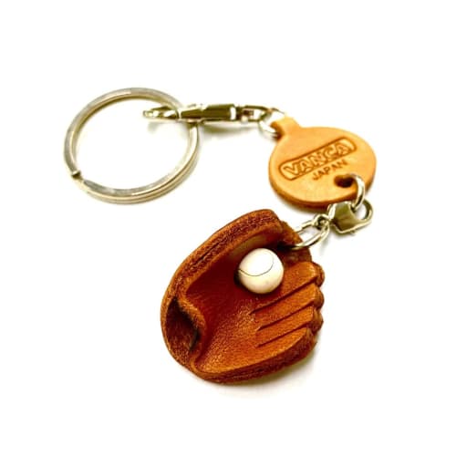 Genuine Leather Baseball Glove Keychain by VANCA CRAFT (Handmade by Artisans in Japan)