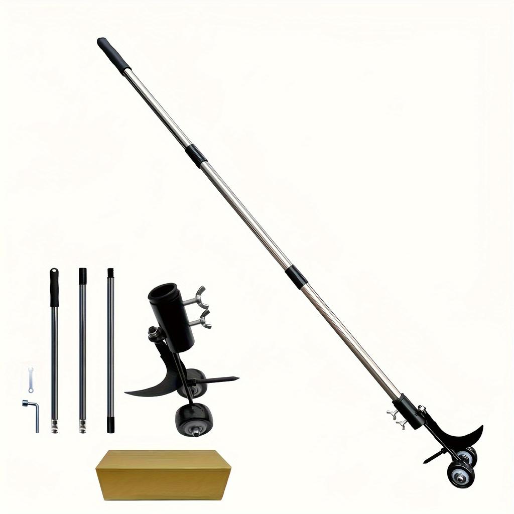1pc Metal Weeder with Wheels - Handheld Gap Weeding Tools for Garden, Lawn, Yard, Backyard, Sidewalk, and Driveway Maintenance