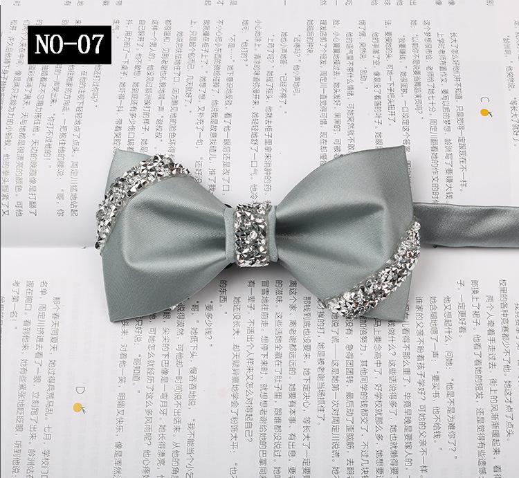Sticky Diamond Bow Tie Men'S Solid Burgundy Wedding Groom Banquet Host Satin Bow Bow