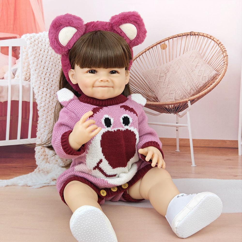 55CM Full Body Soft Silicone Reborn Toddler Doll Lifelike Soft Touch High Quality Doll Gifts for Children home Birthday Christmas gifts