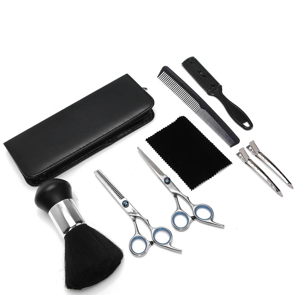 Professional Hair Cutting Thinning Scissors Salon Apron Hair Sweeping Brush Tool Set
