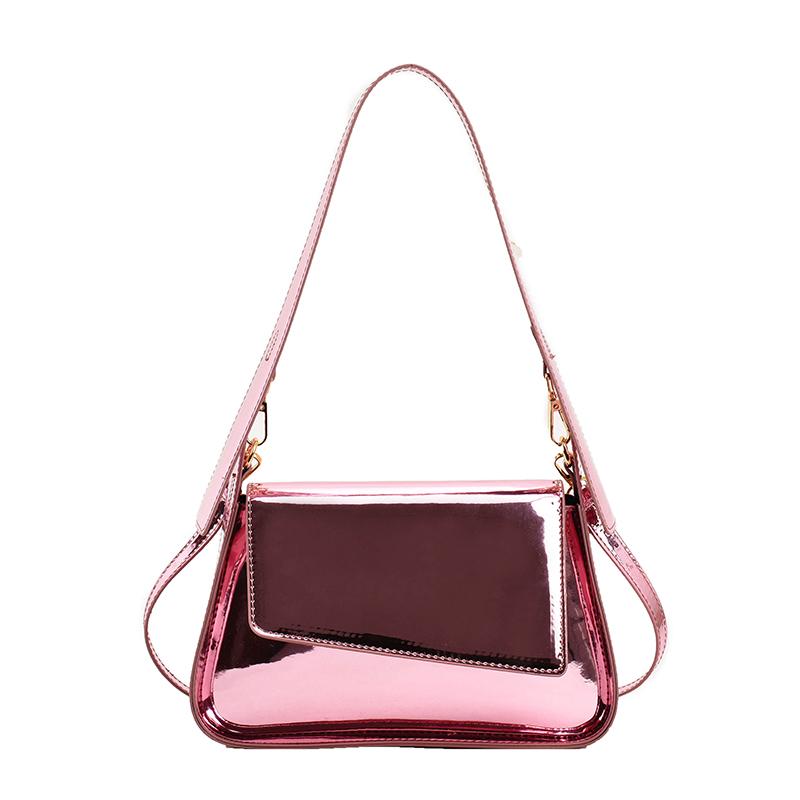 Women Glossy Underarm Bag  New Spring Summer Fashion Small Square Bag High Quality Pu Leather Female Single Shoulder Bag