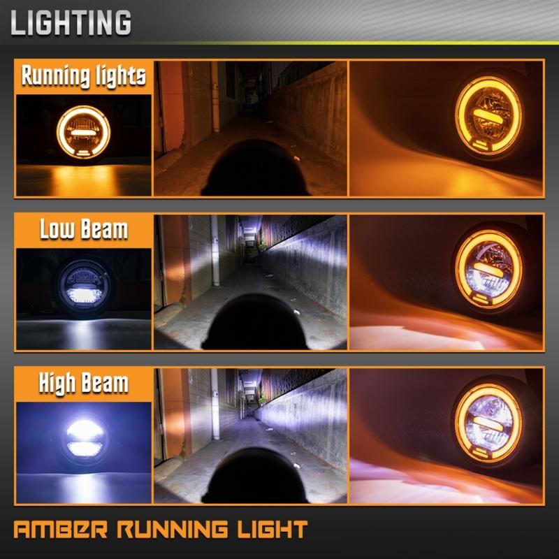 6.5 Inch Round LED Motorcycle Headlight with Brackets Assembly Suitable for Custom Bikes Cafe Racers Enhanced Visibility