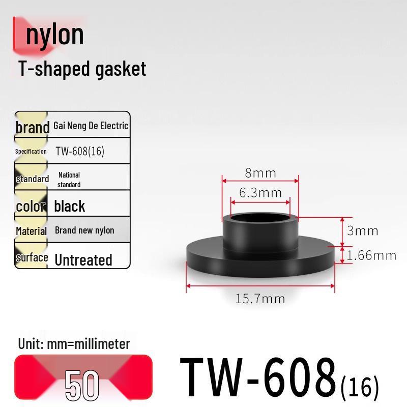 T-Shaped Nylon Gasket Ring Screw Shaft Sleeve with Concave-Convex Insulation Pad M2