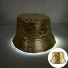 Unisex LED Világítós Hímzett Bucket Kalap Logóval és Egyszínű Lapos Tetővel