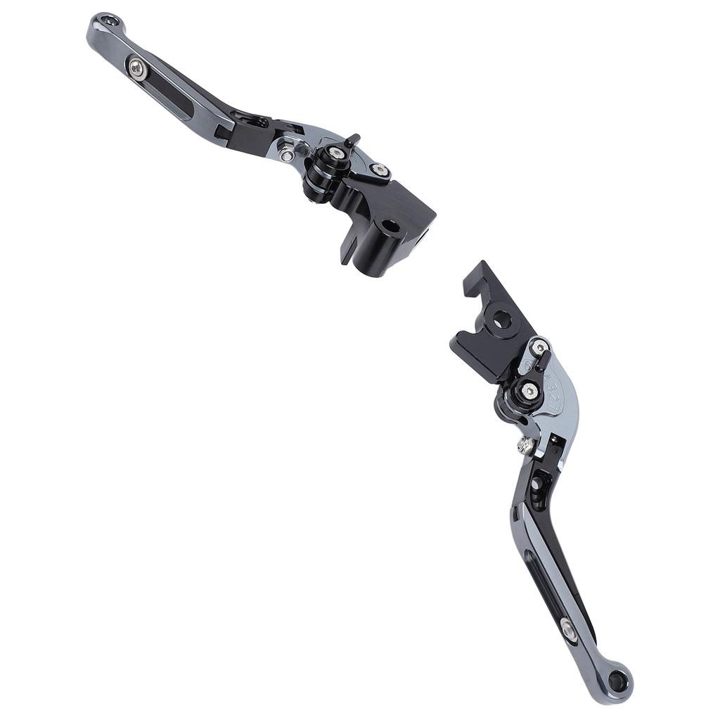1 Pair Folding Clutch Brake Lever Aluminum Alloy 6 Level Adjustable Drum Brake Lever for FZ‑07 MT‑07 2014‑2022
