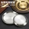 Thick Side 304 Stainless Steel Dinner Plate Round Steak Salad Deesert Cake Tray Kitchen Anti-scalding Plates for Western Food