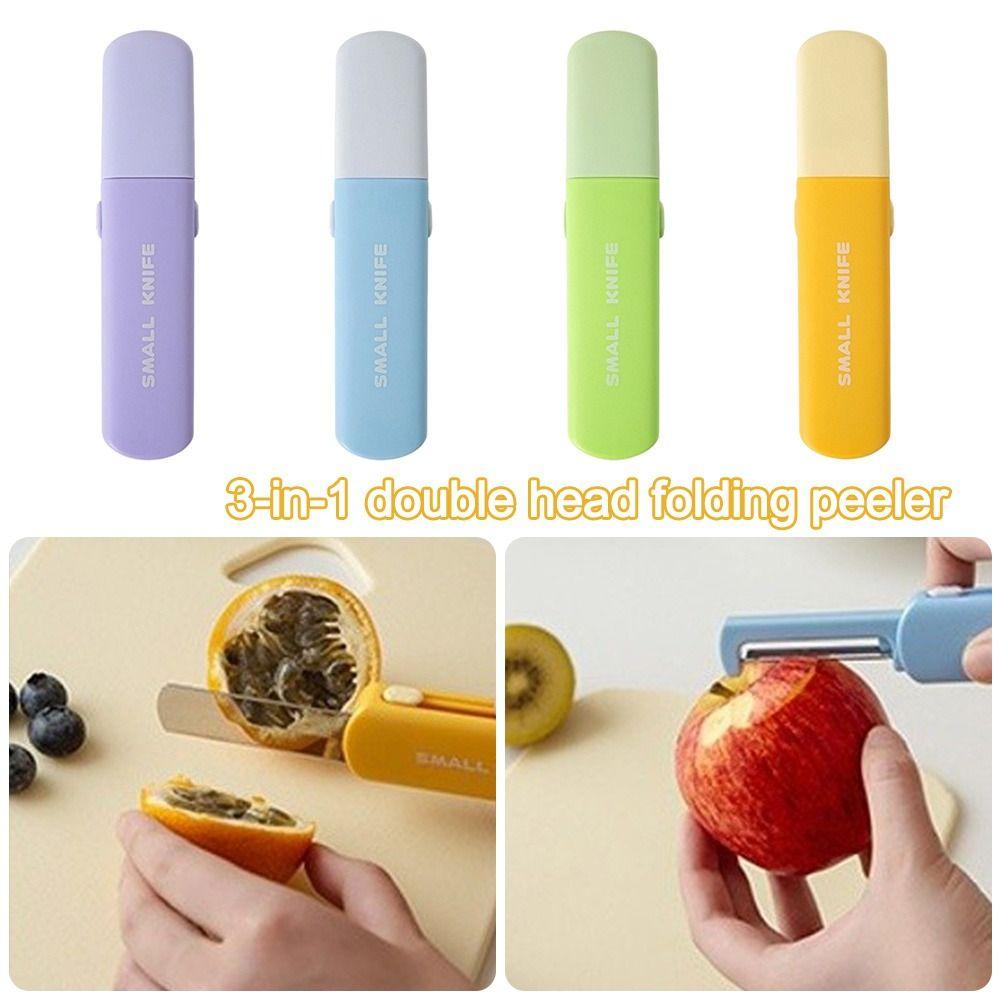 Stainless Steel blades Fruit Peeling Tool Folding Design Multi-Functional Peeler Kitchen Use