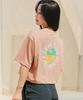 Tyubeuteuli Women'S Loose Fit Crop Short Sleeve Rash Guard B732 Salmon Pink