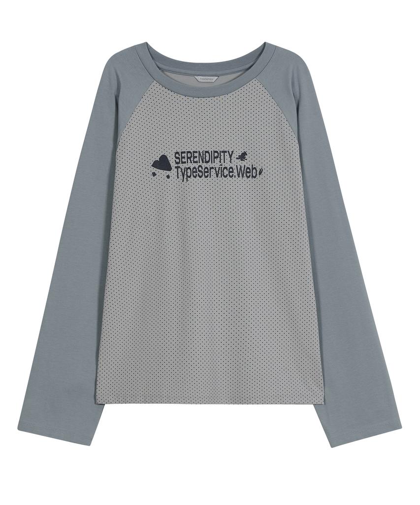 Taibseobiseu Dotted Raglan Top [Blue]