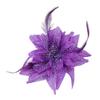 S161020 Large Lily Flower Hair Clip Feather Headpiece for Women Silk Cloth Foam Gauze Diameter 14CM