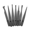 7 X Tweezers Set Antistatic Hard Plastic Repair Tool Black