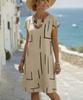2026 European and American women's clothing explosive fashion printing 2026 new round neck short-sleeved dress