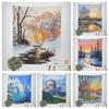 Home Wall Decoration Tapestry Winter Forest River Hanging Cloth Office Living Room Tapestry