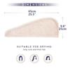 Solid Color Hair Towel Textured Dry Hair Cap 9.8 "X 25.5" Absorbent Hair Towel Wrap for Button-down Women