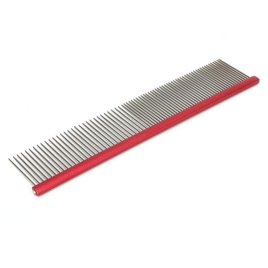 Pet Steel Comb 2 Different Densities Prevents Static Dog Grooming Comb with Rounded Ends for Long and Short Haired