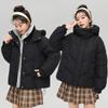 Down Cotton Jacket Women's Short Model New Hooded Down Cotton Bread Jacket Jacket for Winter 2025 Is Thick