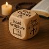 Christian Prayer Dice Handmade Wooden 6-Sided Decision Dice with Faith Engravings Religious Inspirational Dice