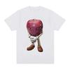Summer Round Neck Funny Apple Pattern Top Fashionable Casual Pure Cotton Short Sleeved Men's and Women's Unisex T-shirts