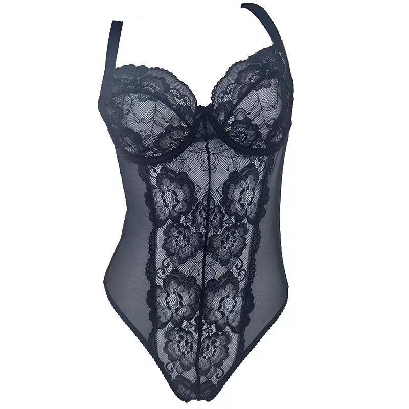 

Европейский и американский большой бюстгальтер на косточках, сексуальное кружево Black 65g/UK30F