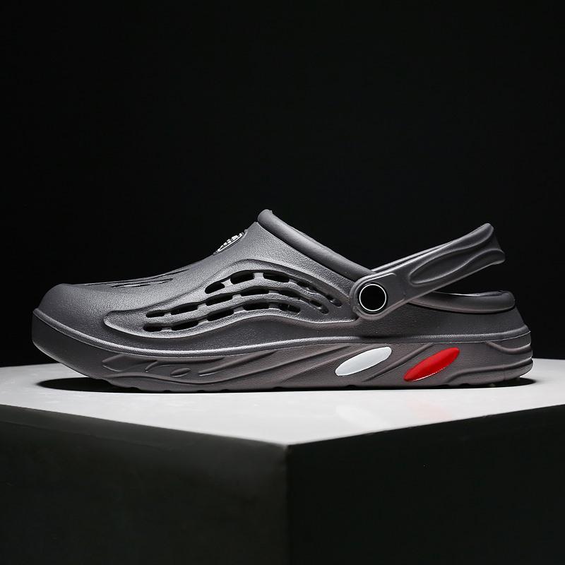 Plus Size Men's Beach Sandals: Casual Summer Slip-On Shoes with Large Ventilation Holes (Sizes 48-49).