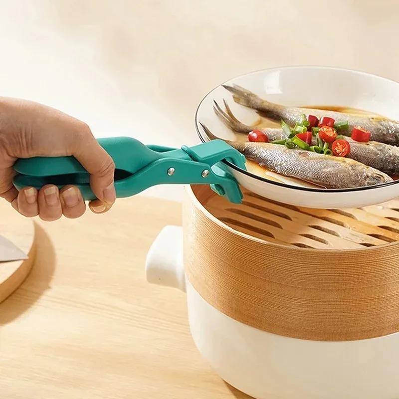 New Silicone Multi-Function Anti-Scald Bowl Clip Heat Resistant Gripper Tongs with Non-Slip Coating Cookware Handles