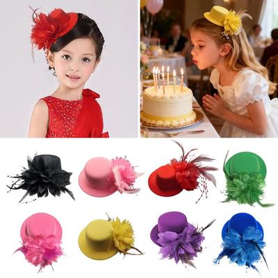 Makeup Prom Kids Fascinators Hats Feathers Teas Party Hairpins Fashion Flower Pillbox Hat  Holiday