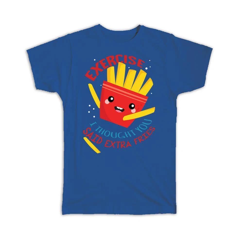 Gift T-Shirt : For French Fries Lover Extra Potato Funny Fast Food Art Kitchen S