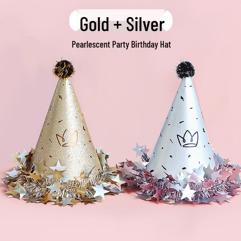 Creative Birthday Cake Pom-Pom Party Hat for Kids & Adults