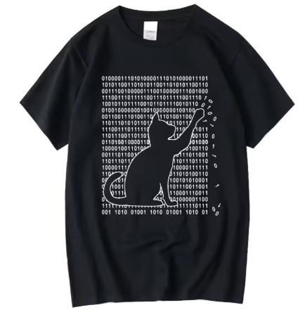Men s cotton T-shirt with interesting and cool cat print. Summer loose short-sleeved T-shirt. Men s and women s top. S разноцветный