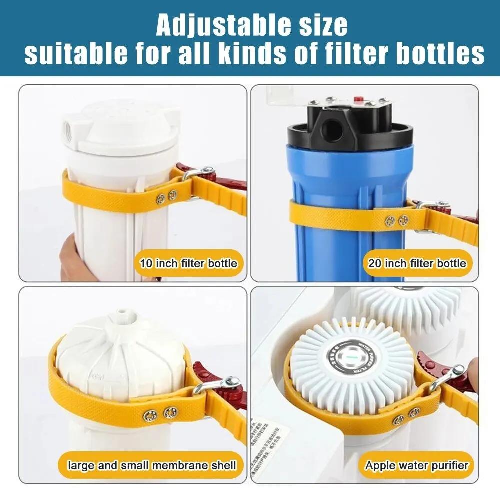 8/12 in Belt Wrench Oil Filter Puller Strap Spanner Chain Wrench Strap Opener Adjustable Strap Opener Cartridge Disassembly Tool